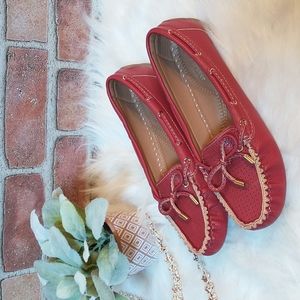 Forever Comfort Red Loafers/Moccasins NWT